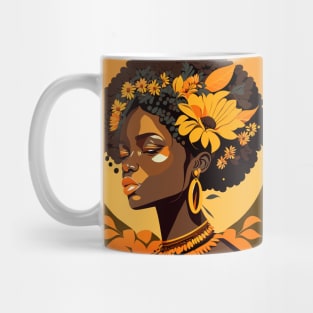 Afro Sunflower lady Mug